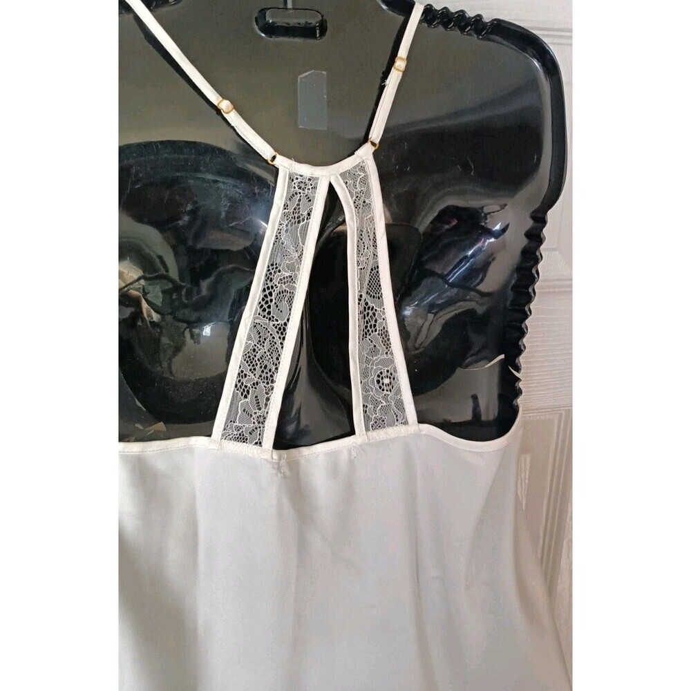 Flora Nikrooz Satin Chemise Lace Nightgown Medium Ivory - Picture 6 of 6